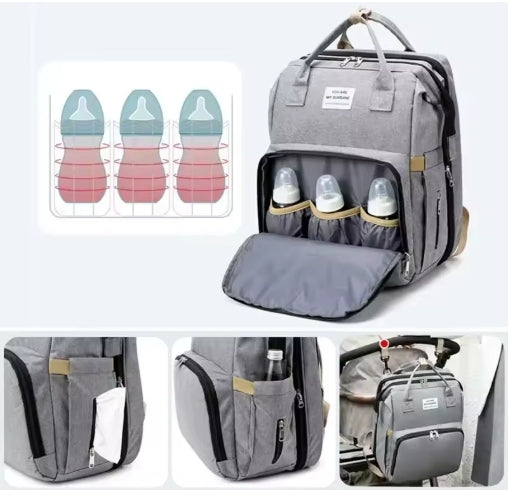 Mochila para pañales con cuna