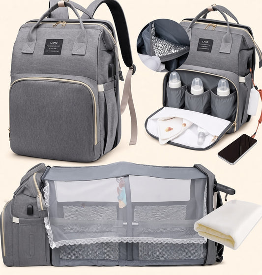 Mochila para pañales con cuna